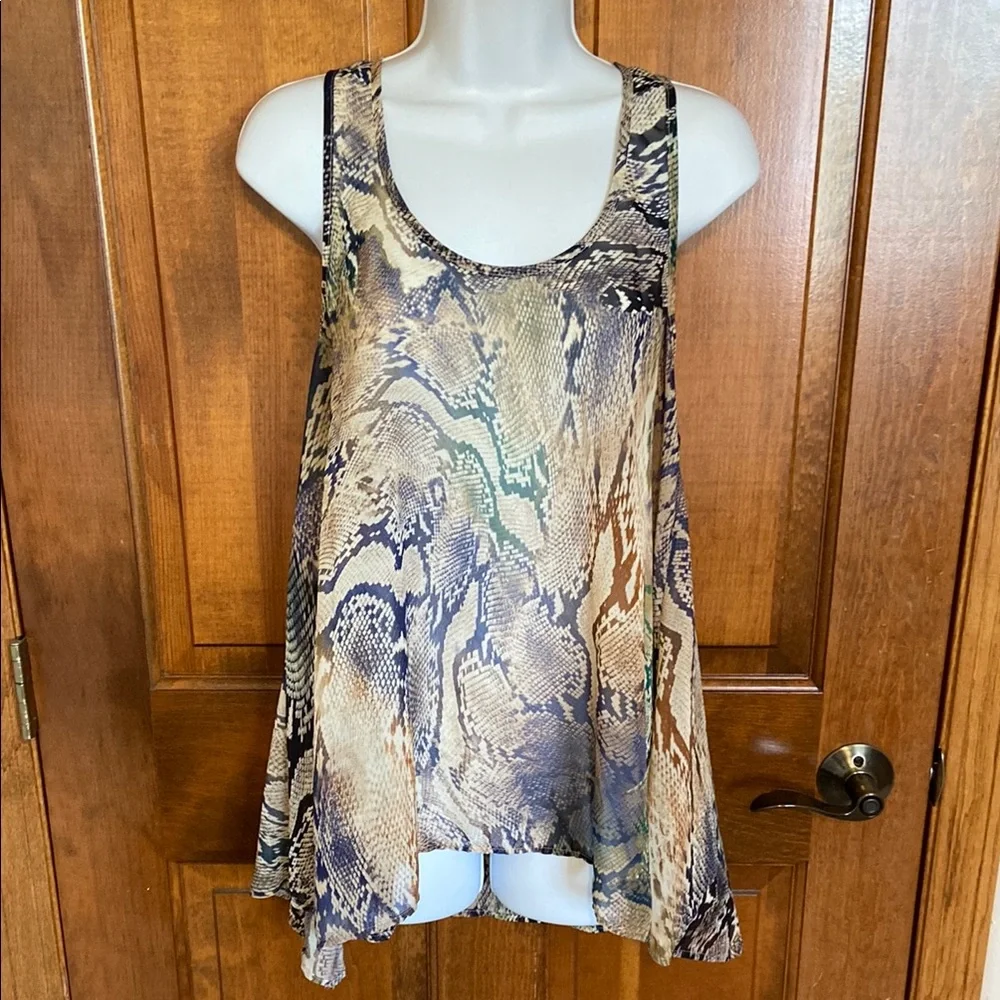 Show Me Your MuMu Brown & Green Snake Print Tank Top